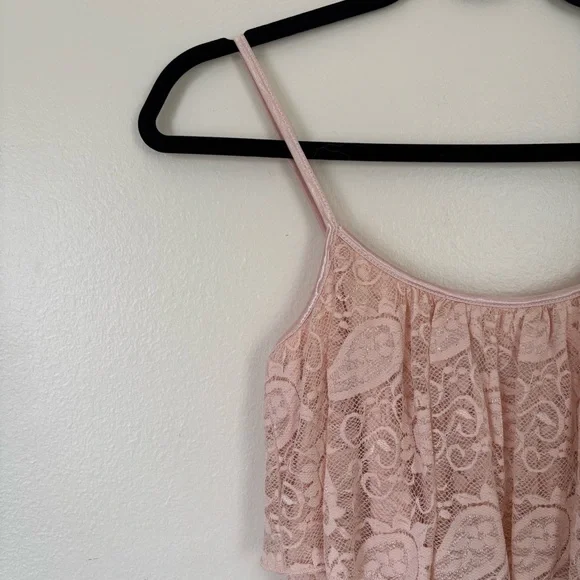 Love Reign | Pink High-Low Ruffled Lace Sundress | Size Small - Picture 3 of 10